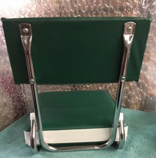 Vintage Green Metal Padded Vinyl Folding Stadium Bleacher Seat Chair EUC 2