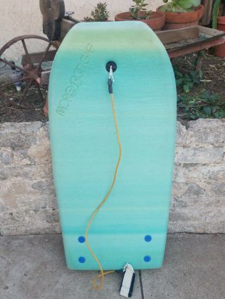 Vintage Morey Boogie Board 132 Old School Bodyboard With Leash And Fins