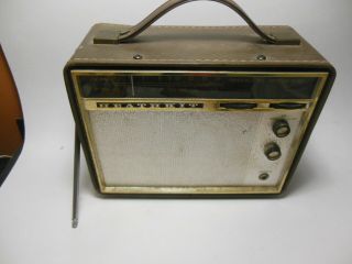 Vintage Heathkit Am/fm Portable Transistor Radio Gr - 17 1965 W/ Adapter