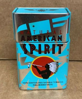 American Spirit Limited Edition Blue Tin Empty Flip Top