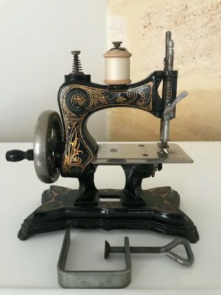 Magnificent Antique Toy Sewing Machine Casige Model N°3 1900s Very Rare