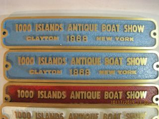 Antique Boat Show 1000 Islands Clayton York Participant Plaques 1968 - 2002