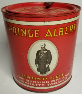 Prince Albert Crimp Cut Cigar / Cigarette Tobacco Empty Can 5 1/2 " Tall