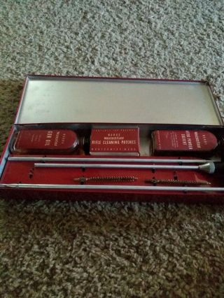 Vintage - - WARDS Westernfield Rifle Cleaning Kit - - Box,  Steel Tin,  Rods 2