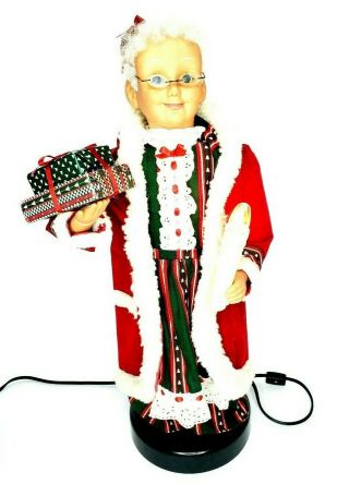 Vintage Mrs.  Claus Animated Motionette Doll 23” Tall Holiday Creations Christmas