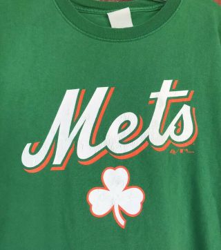 York Mets Retro Green T Shirt Men’s Size Xl Irish Shamrock Mlb