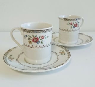 Vintage Royal Doulton Kingswood Set 2 Coffee Cups & Saucers Made In England 1976