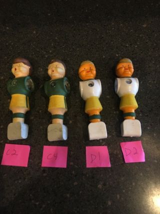 (4) 1970s Vintage Foosball Soccer Football Player Man Figure Replacement Part