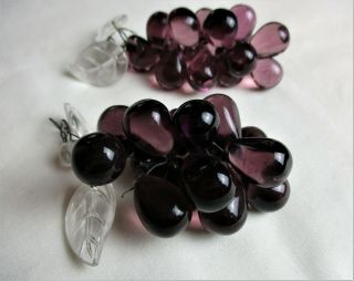Vintage,  Antique,  Czech,  Amethyst Glass,  Fruit Grape Cluster Fruit Prisms,  Chandelier