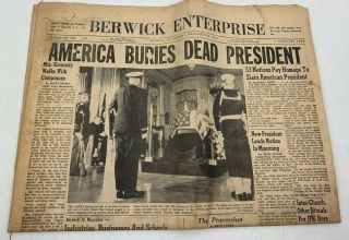 President Kennedy Assassination Burial Vtg 1963 Newspaper Oswald Ruby