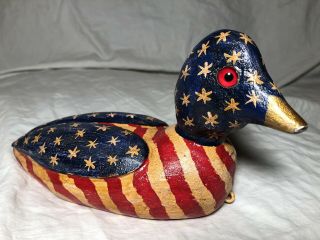 Duluth Fish Decoys,  Dfd,  Perkins 8” Very Rare Flag Duck Spearing Decoy,  Lure