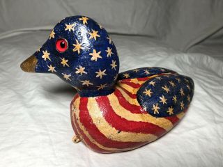 Duluth Fish Decoys,  DFD,  Perkins 8” VERY RARE FLAG DUCK Spearing Decoy,  Lure 2