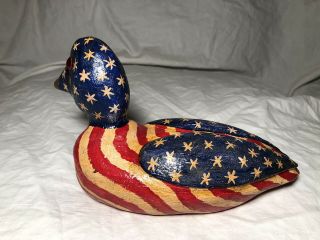 Duluth Fish Decoys,  DFD,  Perkins 8” VERY RARE FLAG DUCK Spearing Decoy,  Lure 3