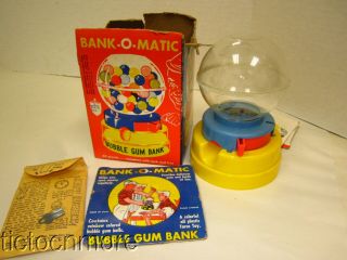 Vintage Tarco Toys Bank - O - Matic Bubble Gum Bank & Box W/ Key