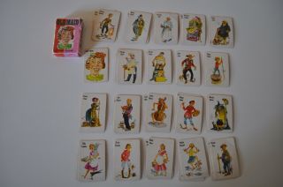 Vintage Whitman Card Game Old Maid Mini - Incomplete W/ Paper Box