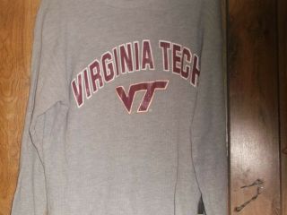 Pre - Owned Mens Virginia Tech Long Sleeve Ribbed/thermal Shirt - Sz M