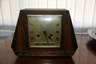 Vintage Haller German Art Deco 8day Mantle Clock Spares Or Repairs