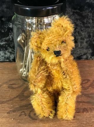 Antique Steiff Collectable Rare Mohair Jointed Teddy Bear 4”/10cm C1910