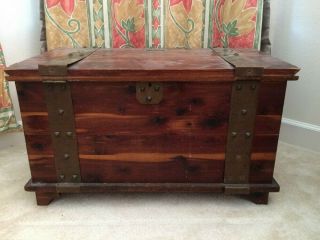 Antique Cedar Chest With Brass Fitting