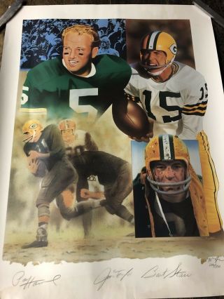 Green Bay Packers 236/500 Signed Print Bart Starr - Jim Taylor - Pat Howell