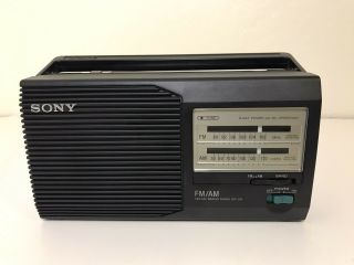 Vintage Sony Icf - 24 Portable 2 Band Am/fm Radio Ac / Aa Battery Power Fast Ship