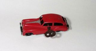 English Vintage Clockwork Tin Plate Toy Wind Up Car Pocketoy Usa Buick? C.  1940s