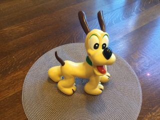 Vintage 1957 Walt Disney Productions Pluto Dog Molded Rubber Squeak Toy 9 "