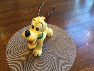 Vintage 1957 Walt Disney Productions Pluto Dog Molded Rubber Squeak Toy 9 