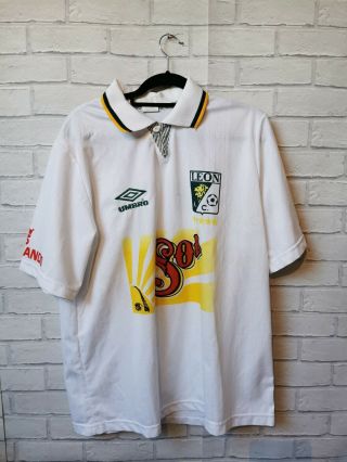 Club Leon 1994 1995 Away Vintage Umbro Liga Mx Mexico Football Shirt Xl