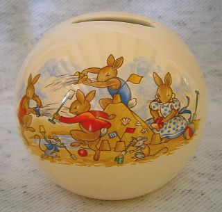 Vintage Bunnykins By Royal Doulton Ball Shape Money Box Gift Collectable