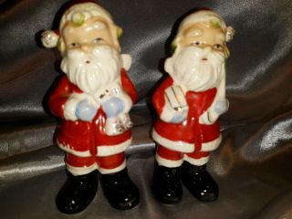 Vintage Santa Clause Christmas Salt And Pepper Shakers