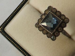 A Vintage 9ct Gold And Silver Stone Set Ring
