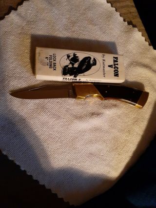 Vintage By Utica Cutlery N.  Y.  " Falcon V " Lock Back Folding Knife.