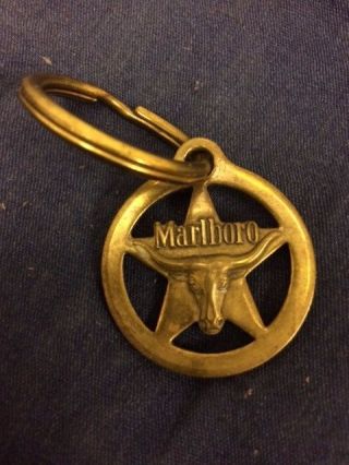 Marlboro Keychain Brass Bull Steer Star Texas Tobacco Collectible Cigarettes