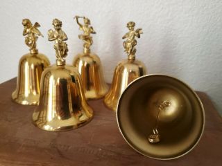 Vintage Set 5 - Brass Cherub/angel Musicians Bells - Hong Kong