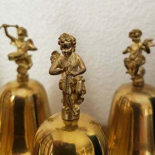 Vintage Set 5 - Brass Cherub/Angel Musicians Bells - Hong Kong 3