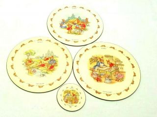 Royal Doulton Bunnykins Placemat And Coaster Set 1992 Vintage Collectable