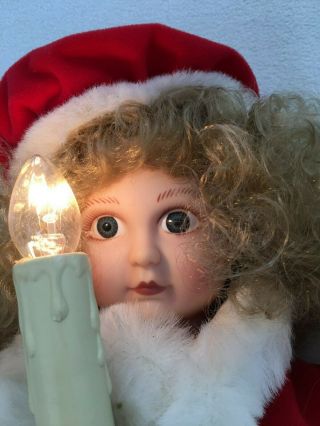 , Vintage Rennoc 19 " Christmas Caroler Doll Girl Animated W/ Lighted Candle