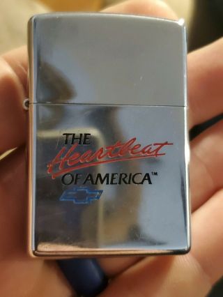 Vintage Zippo Lighter The Heartbeat Of America Chevrolet Chevy