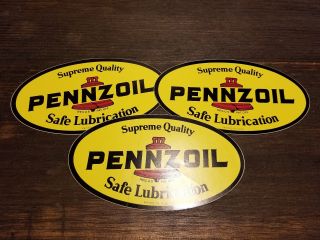 Vintage 1970s Penzoil Racing Automobile Safe Lubrication Label Sticker