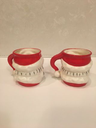 Set of 2 Vintage Napco Winking Santa Mugs KDX244 2