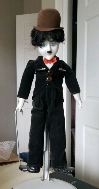 Vintage Albert E.  Price 1982 Charlie Chaplin Doll 17 " Tall With Stand And Cane