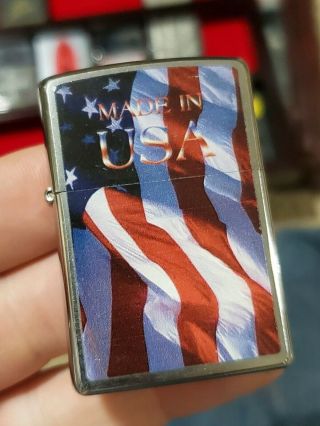 Vintage Zippo Lighter Made Is Usa American Flag