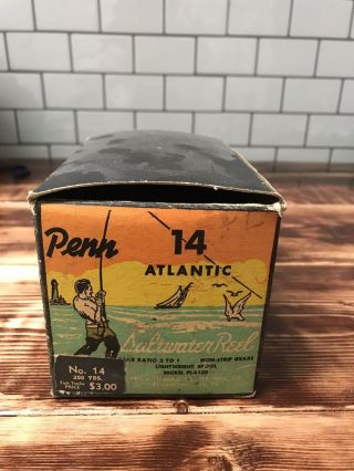 Early Vintage Penn Atlantic Fishing Reel & Box With Waffle Clicker 2