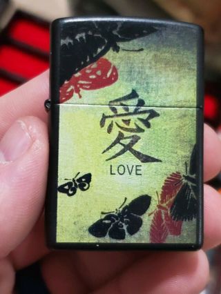 Vintage Zippo Lighter Japanese Love Butterflies