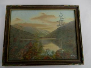 Vintage Signed Sawyer Hand Tinted Photograph England Lake & Mountains
