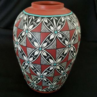 Native American Vase Laguna Pueblo Mexico Vintage With Artist 