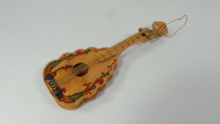 Vintage Silvestri Hand Crafted Mandolin Or Guitar Wooden Christmas Ornament