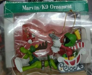 Vintage Marvin The Martian & K - 9 Sleigh Ornament 1997 Version