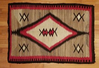 Antique Native Ametican Navajo Tribal Wool Rug Weaving 43 X 30
